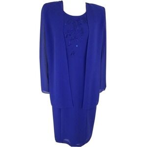 JOHN ROBERTS~Women's Size 6~Royal Blue Formal Long Sleeve Dress NWOT